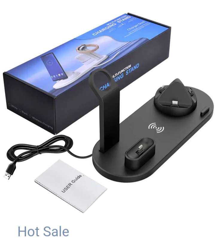 chargeur sans fil (شاحن لاسلكي 6*1) color: noir et blanc chargeur sans fil (شاحن لاسلكي 6*1) color: noir et blanc